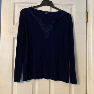 CHAPS womens long sleeve top; size large